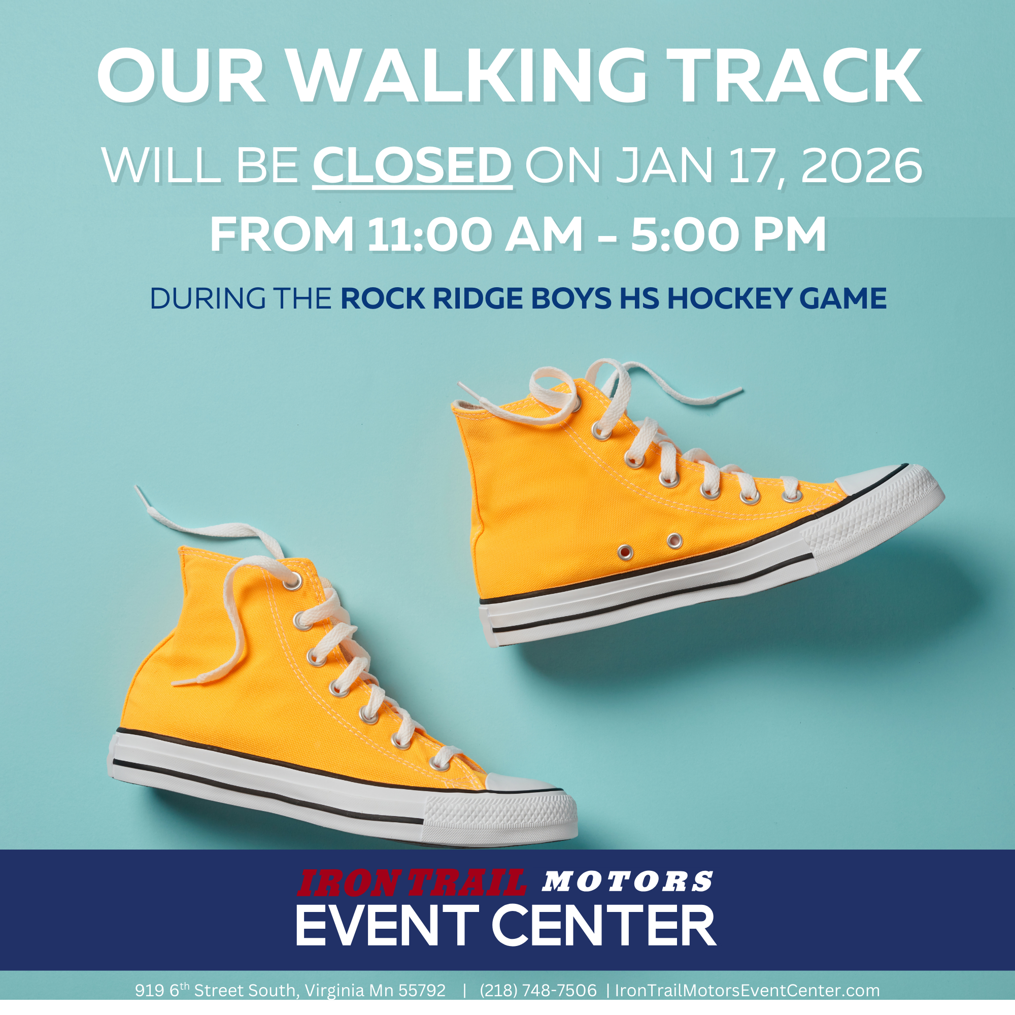 Walking Track Closed - Saturday Jan 17