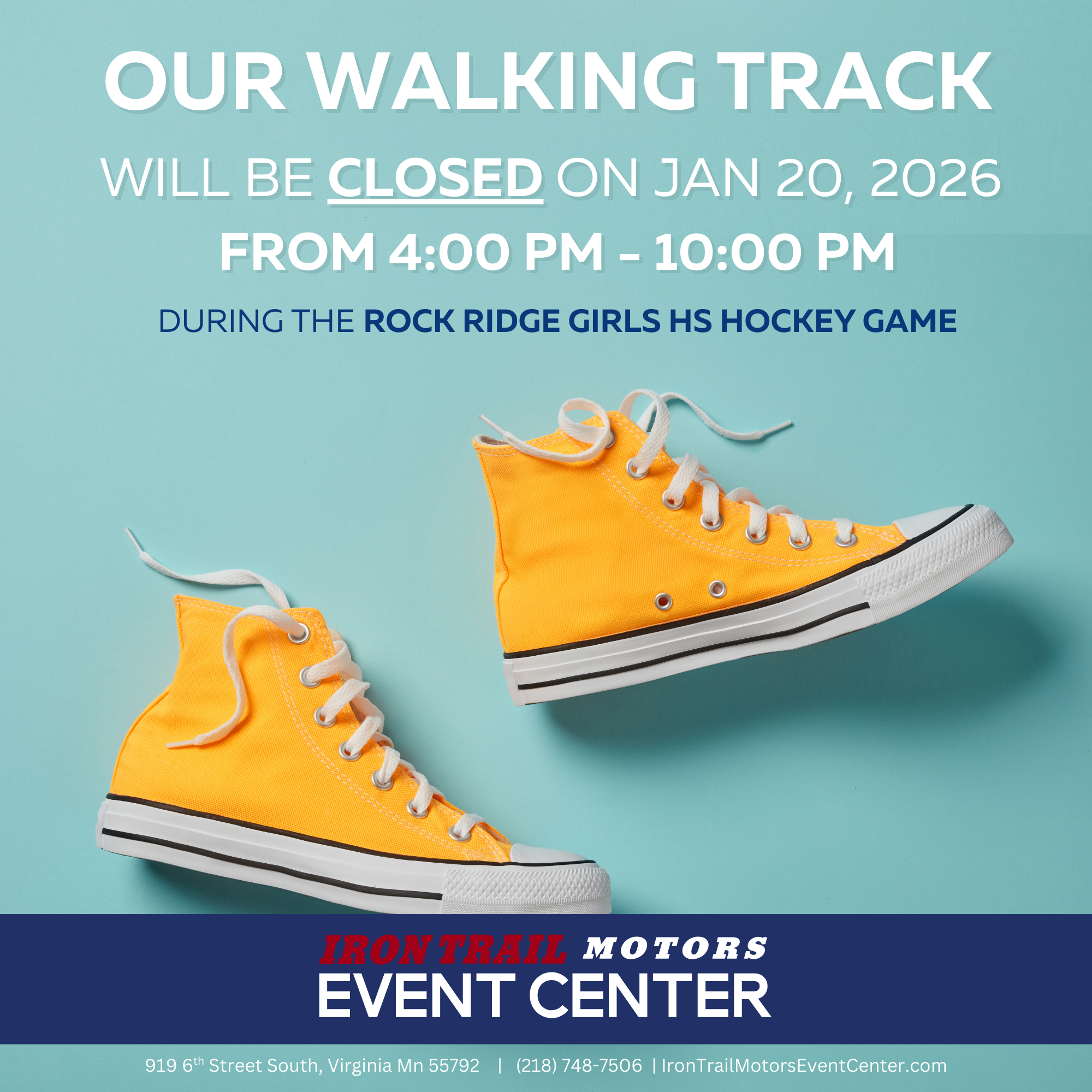 Walking Track Closed - Tuesday Jan 20, 2026