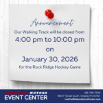 Walking Track Closed on 01/30/26