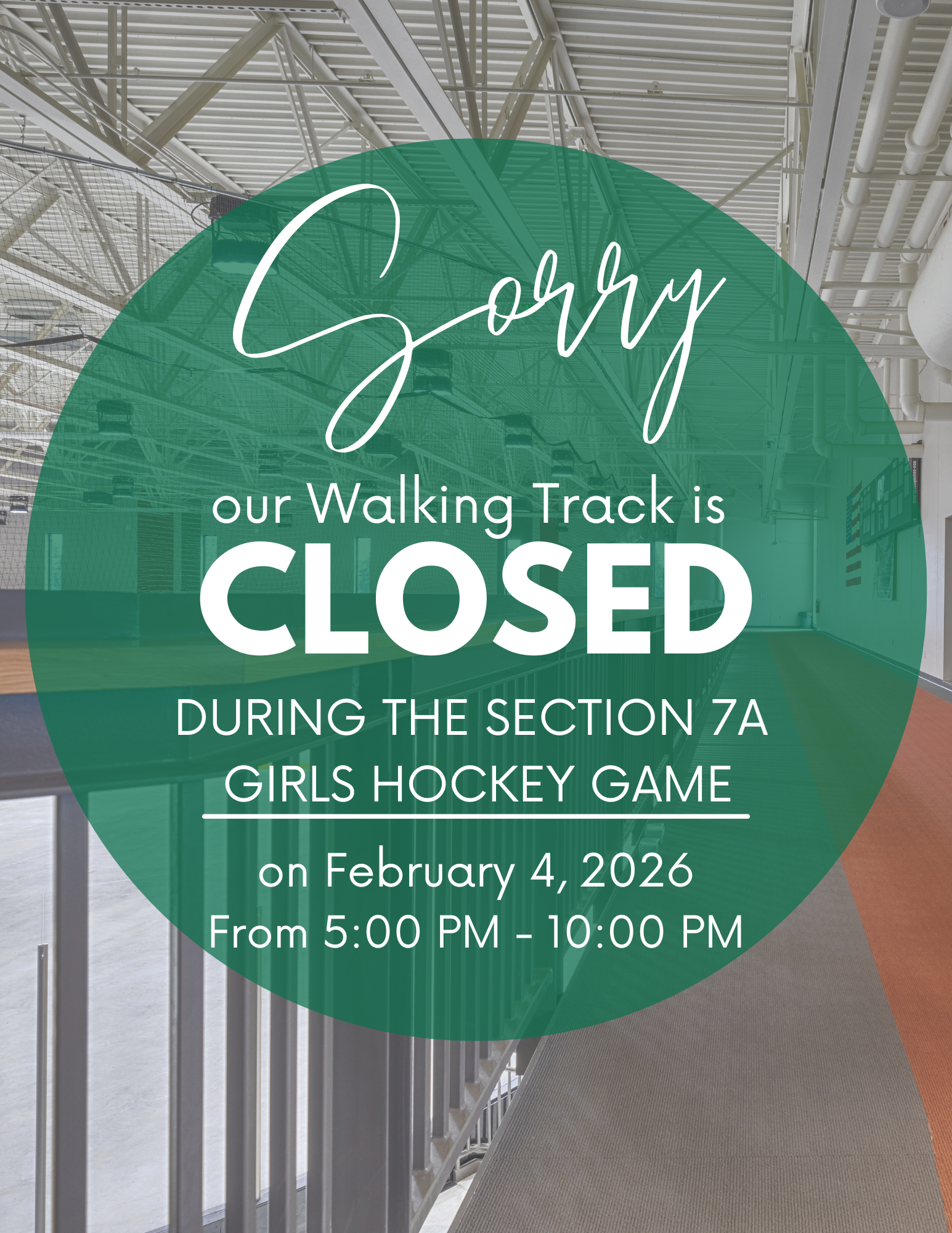 Walking Track Closed on 02/04/2026