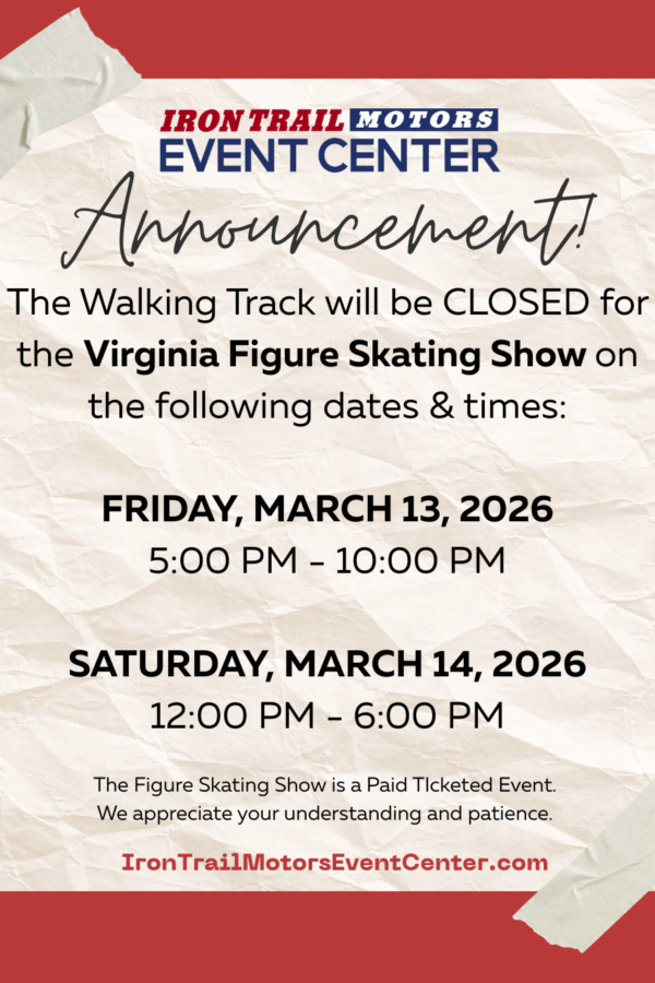 Walking Track Closed for Virginia Figure Skating Show