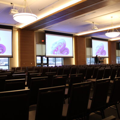 Seating for up to 710 can be achieved with a theater style seating