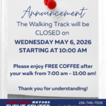 Walking Track Closed on 05/06/2026