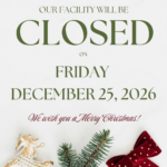 Facility Closed for Christmas Day