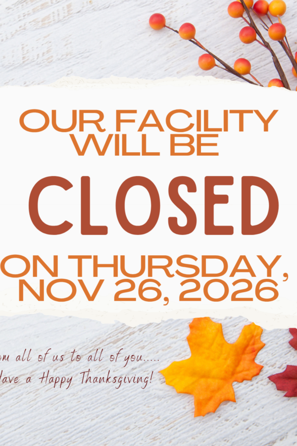 Facility Closed for Thanksgiving