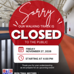 Walking Track Closed at 4:00 pm